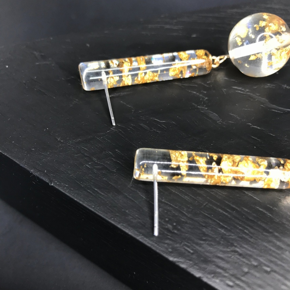 🆑 Gold Fleck Ball and Chain Drops - Picture 3 of 3